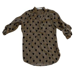 Fun 2 Fun sheer popover tunic top with heart print